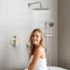imageSR SUN RISE 12 Inch Rain Shower System High Pressure Shower Heads and Handheld 6Spray Combo Set Slide Bar Shower Faucets Sets Complete Included Valve and Trim Kit for Bathroom Brushed NickelBrushed Nickel