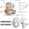 imageSR SUN RISE 12 Inch Rain Shower System High Pressure Shower Heads and Handheld 6Spray Combo Set Slide Bar Shower Faucets Sets Complete Included Valve and Trim Kit for Bathroom Brushed NickelBrushed Nickel