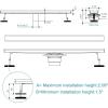 imageSR SUN RISE 24 Inch Linear Shower Floor Drain with Extra PVC Shower Drain Base Rectangle Shower Drain with Tile Insert Grate and Hair Strainer Adjustable Leveling Feet Brushed 304 Stainless Finished