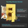 imageSR SUN RISE 8 Inch Brushed Gold Shower Faucet Set WallMount Adjustable 16Inch Slide Bar with Square Hand Shower System Included Valve and Trim Kit