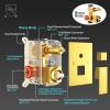 imageSR SUN RISE 8 Inch Brushed Gold Shower Faucet Set WallMount Adjustable 16Inch Slide Bar with Square Hand Shower System Included Valve and Trim Kit