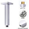 imageSR SUN RISE 8 Inch Ceiling Mounted Shower Arm Square Arm of Solid Brass Polished Chrome