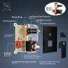 imageSR SUN RISE 8 Inch Slide Bar Shower Faucet Luxury WallMount 16Inch Adjustable Slide Bar Hand Held Shower System Included Valve and Trim Kit Matte Black