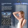 imageSR SUN RISE 8 Inch Slide Bar Shower Faucet Luxury WallMount 16Inch Adjustable Slide Bar Hand Held Shower System Included Valve and Trim Kit Matte Black