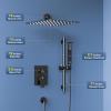 imageSR SUN RISE 8 Inch Slide Bar Shower Faucet Luxury WallMount 16Inch Adjustable Slide Bar Hand Held Shower System Included Valve and Trim Kit Matte Black