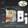imageSR SUN RISE 8 Inch Square Shower Faucet Adjustable 16Inch Slide Bar Hand Held Shower with Hose Square Rain Shower Head and Handheld Spray Included Valve and Shower Trim Kit Polished Chrome