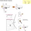 imageSR SUN RISE Brass Square Handheld Shower Head Bracket Holder Wall MountConcealed Installation Polished Chrome FinishPolished Chrome
