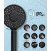 imageSR SUN RISE Filtered Shower Head with Handheld High Pressure 9 Spray Mode Brushed Nickel Showerhead with Filters detachable shower headWater Softener Filters Beads for Hard Water  Remove ChlorineMatte Black