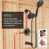 imageSR SUN RISE High Pressure 3Way Rainfall Shower Faucet 3 in 1 Shower Head and Handheld Shower Combo Set with 71 Hose Easy to Clean Bathtub or Pets Valve and Shower Trim Kit Brushed GoldMatte Black