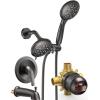 imageSR SUN RISE High Pressure 3Way Rainfall Shower Faucet 3 in 1 Shower Head and Handheld Shower Combo Set with 71 Hose Easy to Clean Bathtub or Pets Valve and Shower Trim Kit Brushed GoldOil Rubbed Bronze