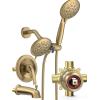 imageSR SUN RISE High Pressure 3Way Rainfall Shower Faucet 3 in 1 Shower Head and Handheld Shower Combo Set with 71 Hose Easy to Clean Bathtub or Pets Valve and Shower Trim Kit Brushed GoldBrushed Gold