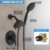imageSR SUN RISE High Pressure 3Way Rainfall Shower Faucet 3 in 1 Shower Head and Handheld Shower Combo Set with 71 Hose Easy to Clean Bathtub or Pets Valve and Shower Trim Kit Brushed GoldMatte Black