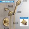 imageSR SUN RISE High Pressure 3Way Rainfall Shower Faucet 3 in 1 Shower Head and Handheld Shower Combo Set with 71 Hose Easy to Clean Bathtub or Pets Valve and Shower Trim Kit Brushed GoldBrushed Gold