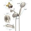 imageSR SUN RISE High Pressure 3Way Rainfall Shower Faucet 3 in 1 Shower Head and Handheld Shower Combo Set with 71 Hose Easy to Clean Bathtub or Pets Valve and Shower Trim Kit Brushed GoldBrushed Nickel