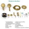 imageSR SUN RISE High Pressure 3Way Rainfall Shower Faucet 3 in 1 Shower Head and Handheld Shower Combo Set with 71 Hose Easy to Clean Bathtub or Pets Valve and Shower Trim Kit Brushed GoldBrushed Gold