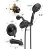 imageSR SUN RISE High Pressure 3Way Rainfall Shower Faucet 3 in 1 Shower Head and Handheld Shower Combo Set with 71 Hose Easy to Clean Bathtub or Pets Valve and Shower Trim Kit Brushed GoldMatte Black