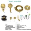 imageSR SUN RISE High Pressure 3Way Rainfall Shower Faucet 3 in 1 Shower Head and Handheld Shower Combo Set with 71 Hose Easy to Clean Bathtub or Pets Valve and Shower Trim Kit Brushed GoldBrushed Gold