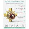 imageSR SUN RISE High Pressure 3Way Rainfall Shower Faucet 3 in 1 Shower Head and Handheld Shower Combo Set with 71 Hose Easy to Clean Bathtub or Pets Valve and Shower Trim Kit Brushed GoldBrushed Gold