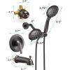 imageSR SUN RISE High Pressure 3Way Rainfall Shower Faucet 3 in 1 Shower Head and Handheld Shower Combo Set with 71 Hose Easy to Clean Bathtub or Pets Valve and Shower Trim Kit Brushed GoldOil Rubbed Bronze