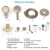 imageSR SUN RISE High Pressure 3Way Rainfall Shower Faucet 3 in 1 Shower Head and Handheld Shower Combo Set with 71 Hose Easy to Clean Bathtub or Pets Valve and Shower Trim Kit Brushed GoldBrushed Nickel
