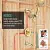imageSR SUN RISE High Pressure 3Way Rainfall Shower Faucet 3 in 1 Shower Head and Handheld Shower Combo Set with 71 Hose Easy to Clean Bathtub or Pets Valve and Shower Trim Kit Brushed GoldBrushed Gold