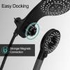 imageSR SUN RISE Magnetic Shower Faucets Sets Complete 8Spray 2in1 Dual Shower Head with Handheld Combo and ONOFF Switch for Saving Water SingleHandle Shower Faucet Matte Black Valve Included
