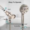 imageSR SUN RISE Shower Head 9 Settings High Pressure Detachable Handheld Showerhead Power Wash Spray Hand Showers with Extra Long 71 Inch Hose and 360 Adjustable Wall Brushed Nickle