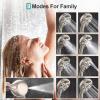 imageSR SUN RISE Shower Head 9 Settings High Pressure Detachable Handheld Showerhead Power Wash Spray Hand Showers with Extra Long 71 Inch Hose and 360 Adjustable Wall Brushed Nickle