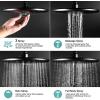 imageSR SUN RISE Shower System with 3spray Rain Shower and 6Setting Handheld Combo 18 GPM Shower Faucets Sets Complete with Adjustable 276quot Slide Bar Shower Fixtures Valve Include Matte Black
