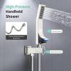 imageSR SUN RISE Shower System with Push Button Diverter Luxury 10 Inch Rain Shower Head with Handheld Spray High Pressure Shower Faucet Combo Set with Roughin Valve Polished ChromeBrushed Nickel