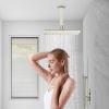 imageSR SUN RISE Shower System with Push Button Diverter Luxury 10 Inch Rain Shower Head with Handheld Spray High Pressure Shower Faucet Combo Set with Roughin Valve Polished ChromeBrushed Nickel