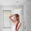imageSR SUN RISE Shower System with Push Button Diverter Luxury 10 Inch Rain Shower Head with Handheld Spray High Pressure Shower Faucet Combo Set with Roughin Valve Polished ChromeBrushed Nickel