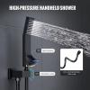 imageSR SUN RISE Shower System with Push Button Diverter Luxury 10 Inch Rain Shower Head with Handheld Spray High Pressure Shower Faucet Combo Set with Roughin Valve Polished ChromeMatte Black