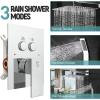 imageSR SUN RISE Shower System with Push Button Diverter Luxury 10 Inch Rain Shower Head with Handheld Spray High Pressure Shower Faucet Combo Set with Roughin Valve Polished ChromePolished Chrome