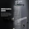 imageSR SUN RISE Shower System with Push Button Diverter Luxury 10 Inch Rain Shower Head with Handheld Spray High Pressure Shower Faucet Combo Set with Roughin Valve Polished ChromeMatte Black