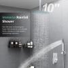 imageSR SUN RISE Shower System with Push Button Diverter Luxury 10 Inch Rain Shower Head with Handheld Spray High Pressure Shower Faucet Combo Set with Roughin Valve Polished ChromePolished Chrome