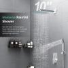 imageSR SUN RISE Shower System with Push Button Diverter Luxury 10 Inch Rain Shower Head with Handheld Spray High Pressure Shower Faucet Combo Set with Roughin Valve Polished ChromePolished Chrome