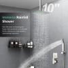 imageSR SUN RISE Shower System with Push Button Diverter Luxury 10 Inch Rain Shower Head with Handheld Spray High Pressure Shower Faucet Combo Set with Roughin Valve Polished ChromeBrushed Nickel
