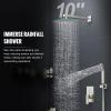 imageSR SUN RISE Shower System with Push Button Diverter Luxury 10 Inch Rain Shower Head with Handheld Spray High Pressure Shower Faucet Combo Set with Roughin Valve Polished ChromeBrushed Nickel