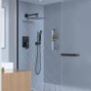 imageSR SUN RISE Shower System with Push Button Diverter Luxury 10 Inch Rain Shower Head with Handheld Spray High Pressure Shower Faucet Combo Set with Roughin Valve Polished ChromeMatte Black
