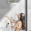 imageSR SUN RISE Shower System with Push Button Diverter Luxury 10 Inch Rain Shower Head with Handheld Spray High Pressure Shower Faucet Combo Set with Roughin Valve Polished ChromeBrushed Nickel
