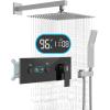 imageSR SUN RISE Shower System with Push Button Diverter Luxury 10 Inch Rain Shower Head with Handheld Spray High Pressure Shower Faucet Combo Set with Roughin Valve Polished ChromePolished Chrome