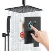 imageSR SUN RISE Shower System with Push Button Diverter Luxury 10 Inch Rain Shower Head with Handheld Spray High Pressure Shower Faucet Combo Set with Roughin Valve Polished ChromeMatte Black