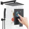 imageSR SUN RISE Shower System with Push Button Diverter Luxury 10 Inch Rain Shower Head with Handheld Spray High Pressure Shower Faucet Combo Set with Roughin Valve Polished ChromeMatte Black