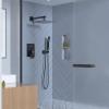 imageSR SUN RISE Shower System with Push Button Diverter Luxury 10 Inch Rain Shower Head with Handheld Spray High Pressure Shower Faucet Combo Set with Roughin Valve Polished ChromeMatte Black