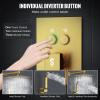 imageSR SUN RISE Shower System with Push Button Diverter Luxury 10 Inch Rain Shower Head with Handheld Spray High Pressure Shower Faucet Combo Set with Roughin Valve Polished ChromeBrushed Gold