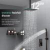 imageSR SUN RISE Shower System with Push Button Diverter Luxury 10 Inch Rain Shower Head with Handheld Spray High Pressure Shower Faucet Combo Set with Roughin Valve Polished ChromeOil Rubbed Bronze