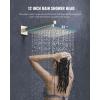 imageSR SUN RISE Shower System with Push Button Diverter Luxury 10 Inch Rain Shower Head with Handheld Spray High Pressure Shower Faucet Combo Set with Roughin Valve Polished ChromeBrushed Nickel