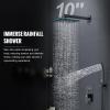 imageSR SUN RISE Shower System with Push Button Diverter Luxury 10 Inch Rain Shower Head with Handheld Spray High Pressure Shower Faucet Combo Set with Roughin Valve Polished ChromeMatte Black