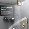 imageSR SUN RISE Shower System with Push Button Diverter Luxury 10 Inch Rain Shower Head with Handheld Spray High Pressure Shower Faucet Combo Set with Roughin Valve Polished ChromeBrushed Gold